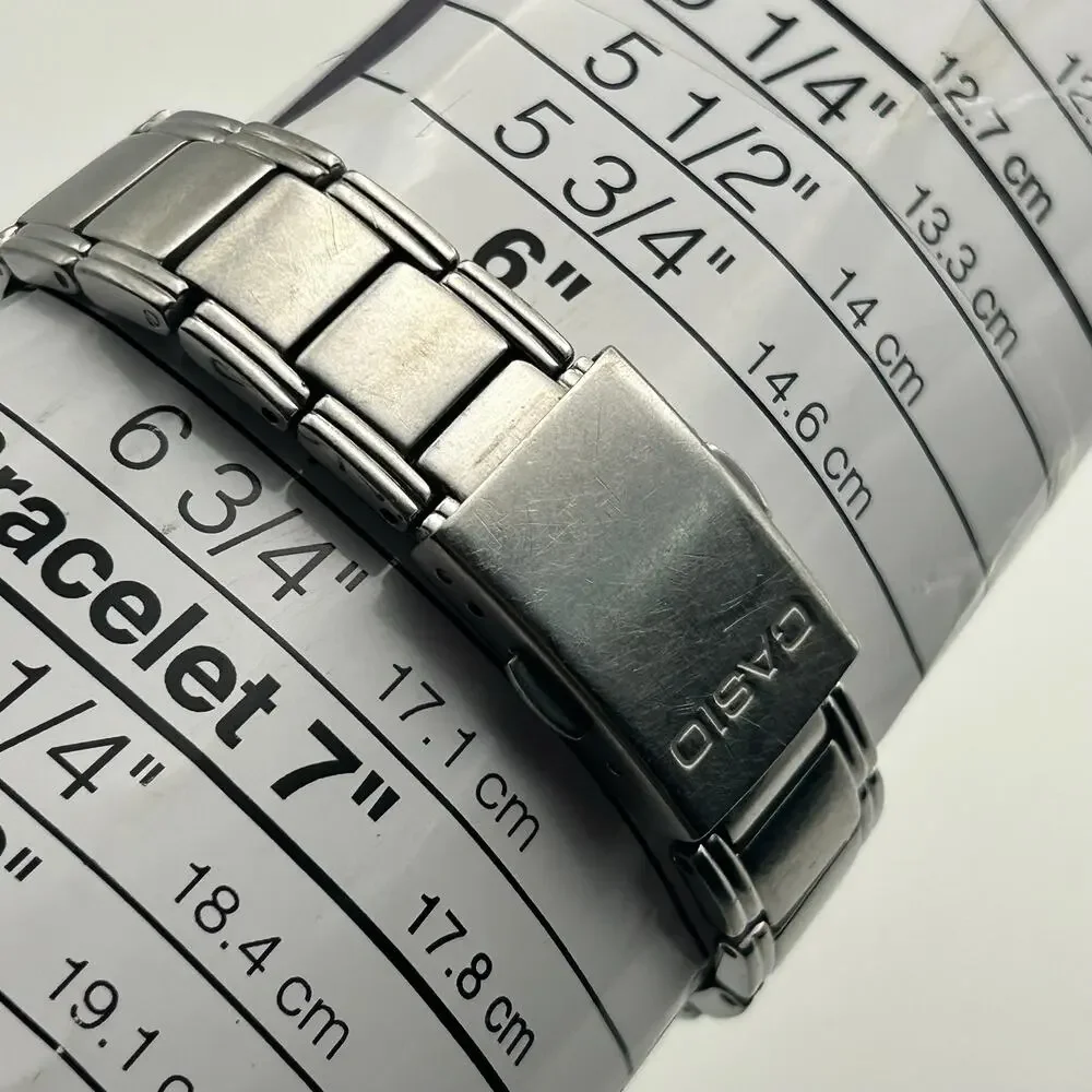 Casio Beside BEL-100 Silver-tone Stainless Steel Watch Working New Battery